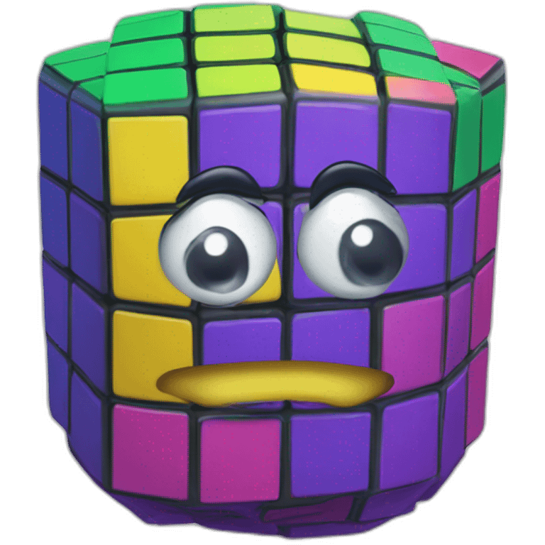 Rubik cube head emoji