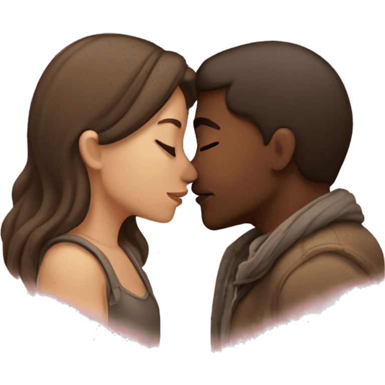 two lovers kissing emoji