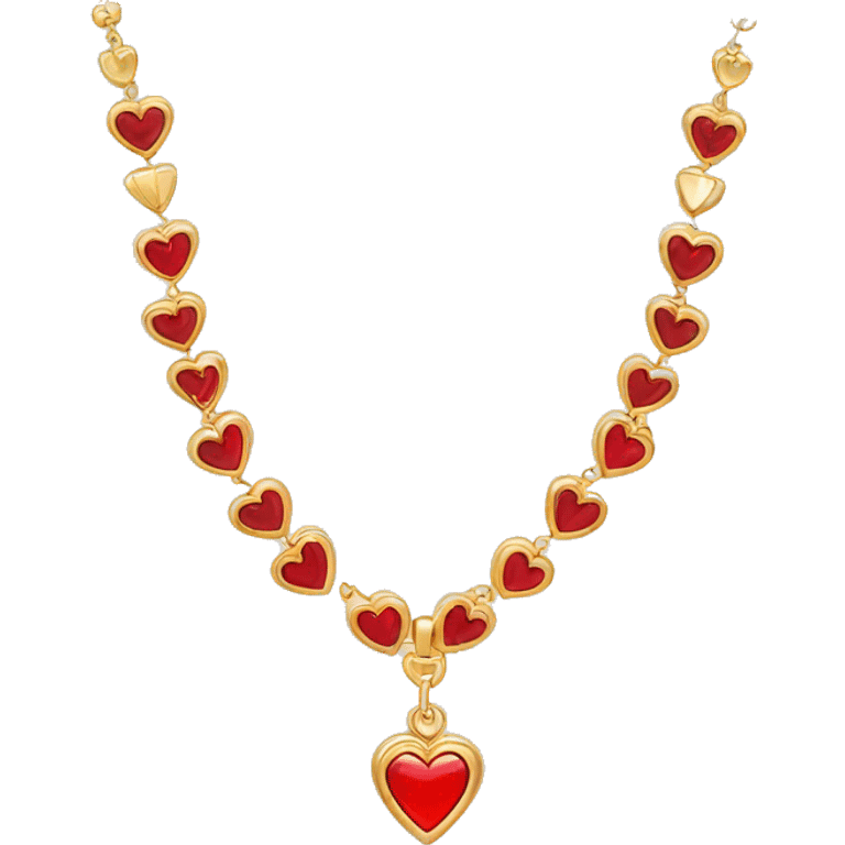 Jewellery with red heart  emoji