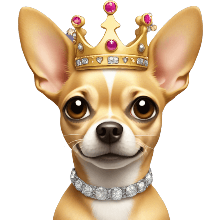 Chihuahua wearing a crown emoji