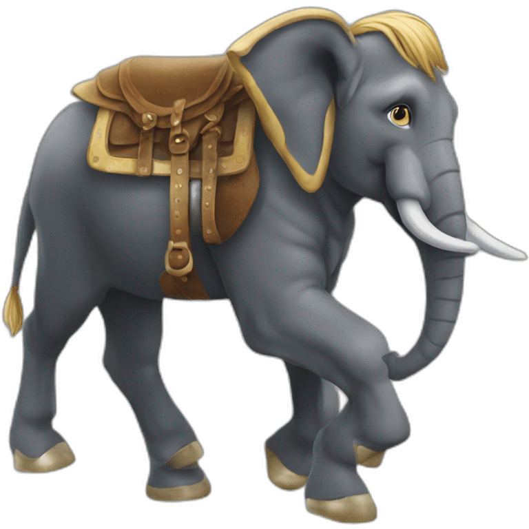 Cheval sur éléphant emoji