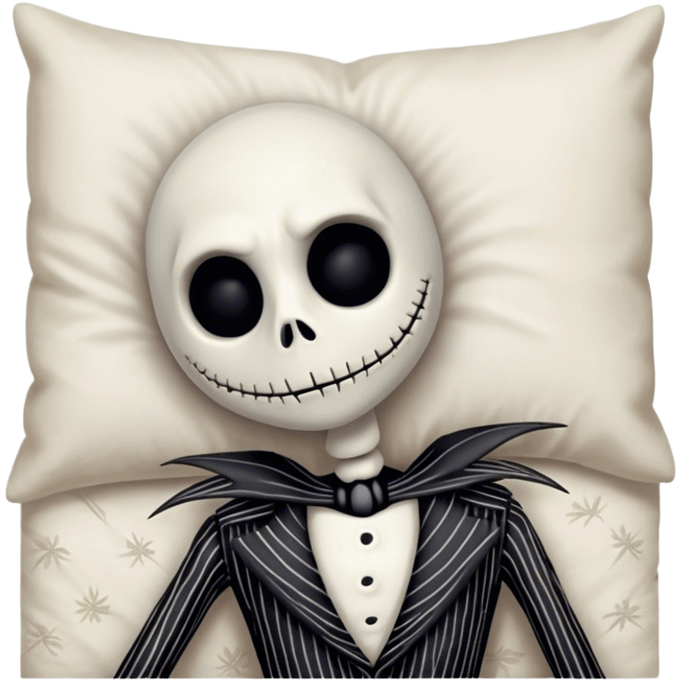 Cinematic 3D ultra realistic 32K HD image of Jack skellington sleeping in bed, stunning detail as though captured in a timeless photograph, rich textures, visually rich, so lifelike that it feels like it could leap off the page at any moment emoji