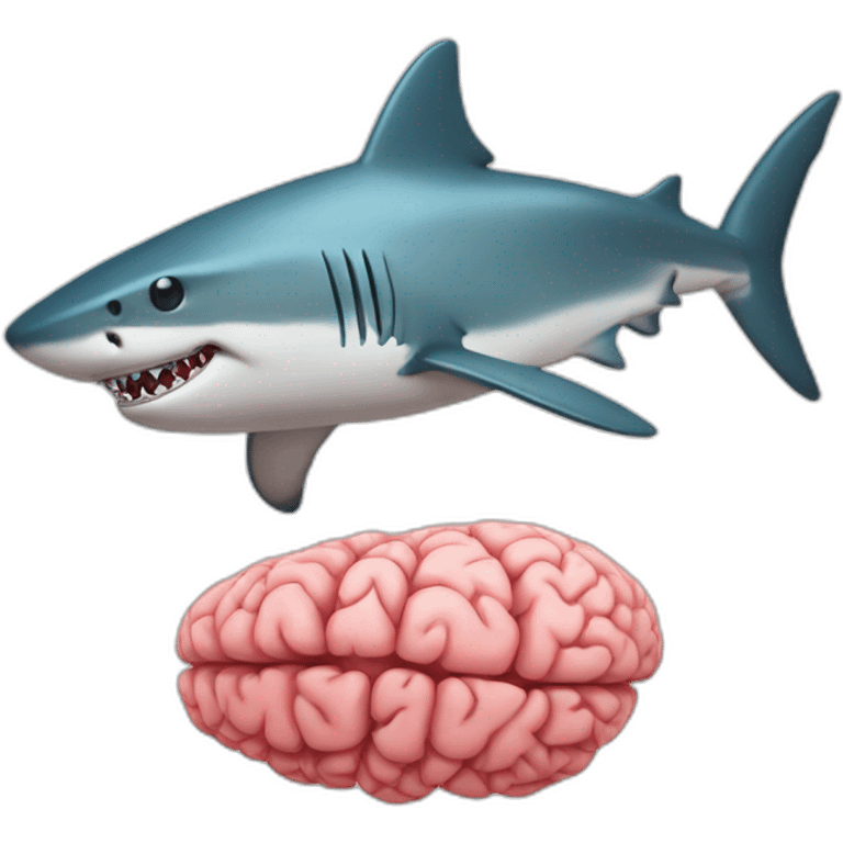 Shark with brain emoji