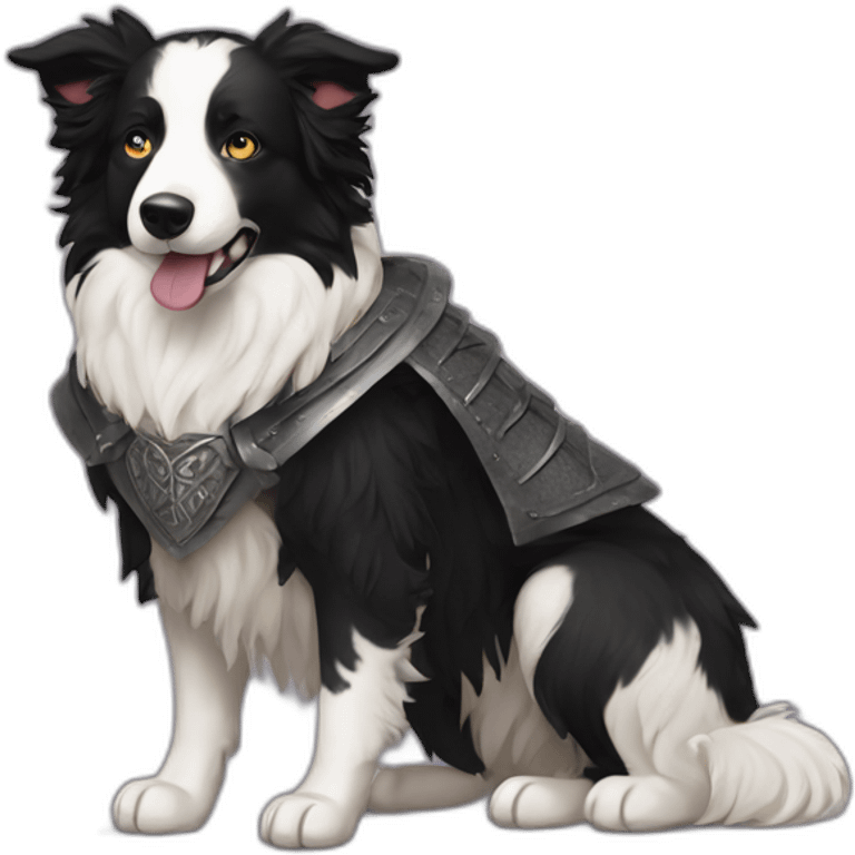 a Border collie disguised in game of thrones outfit emoji