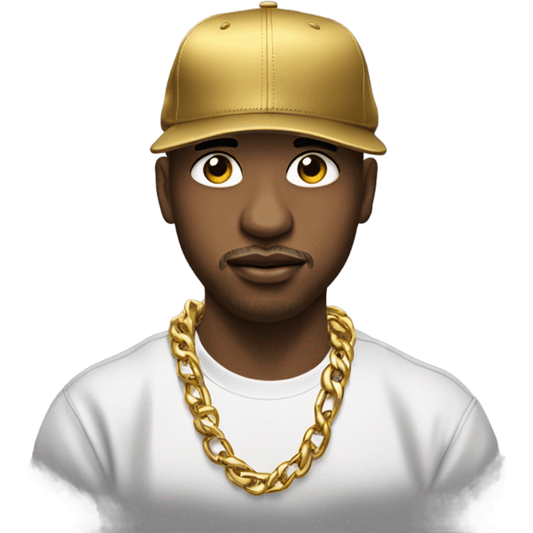 realistic meme rapper chains ball cap sideways  emoji