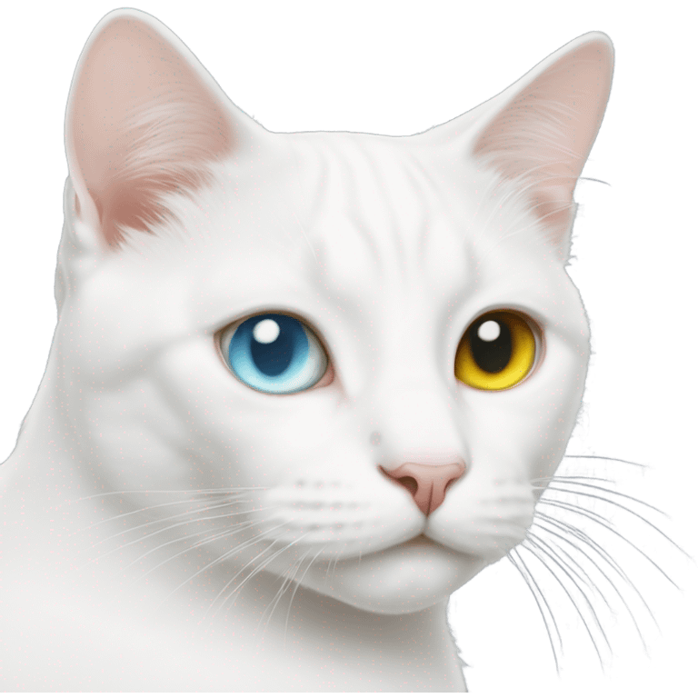 white cat with heterochromia emoji