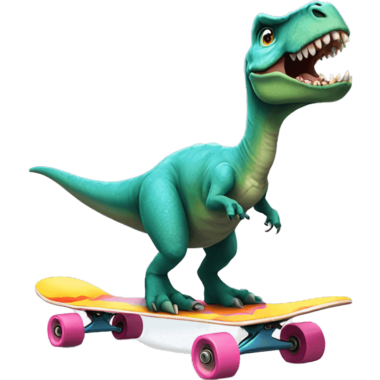 Dinosaur on a skateboard  emoji