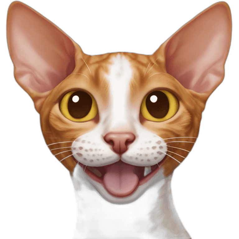 ginger colored cornish rex cat winking emoji