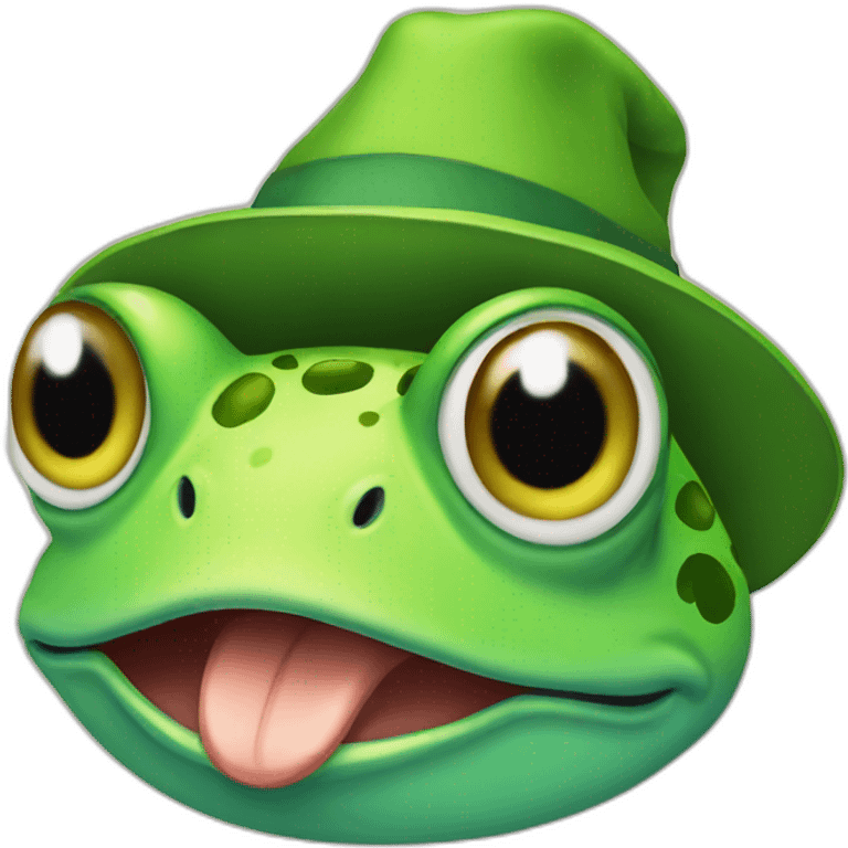 Frog-a-hat-cry emoji