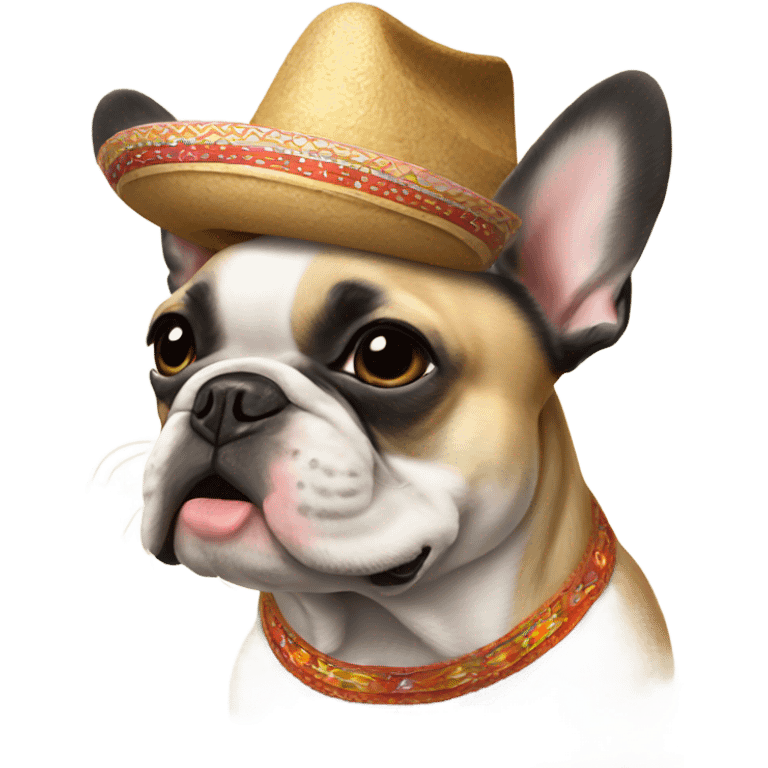 French bulldog wearing a sombrero  emoji