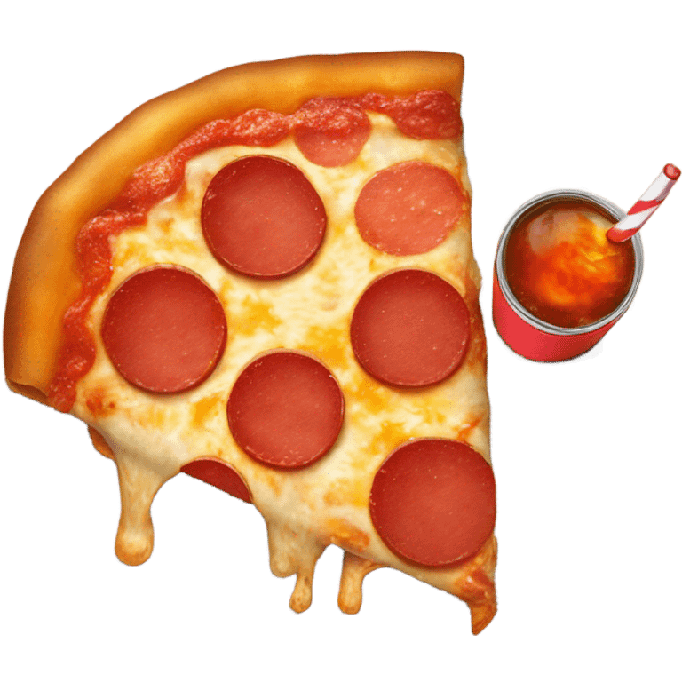 Pizza with soda  emoji