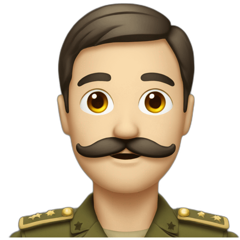 Man with mostache, soldier emoji