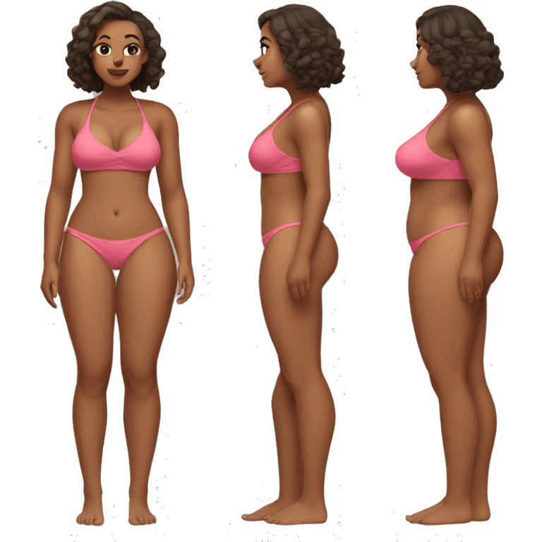 curvy girl with tan skin and big thighs in bikini emoji