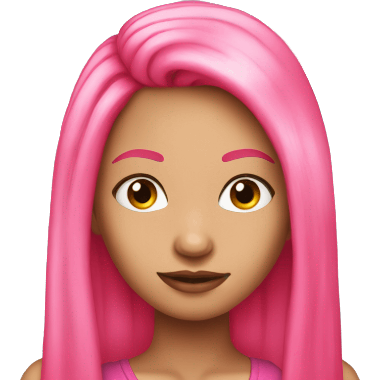 Hot pink long hair pretty girl emoji