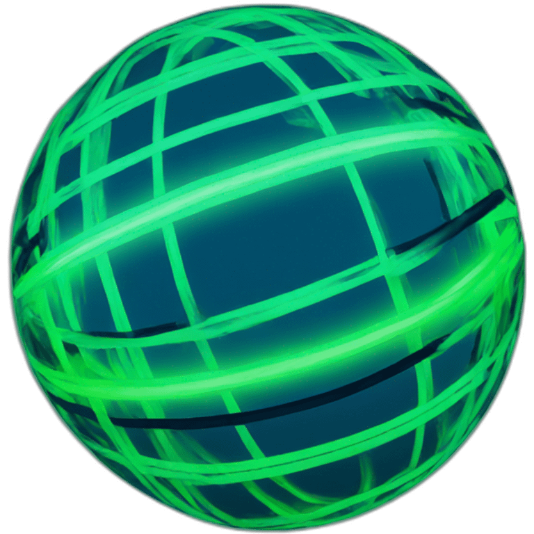 blue green neon ball emoji