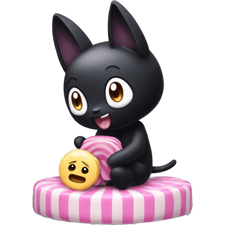 Kuromi eating candy emoji