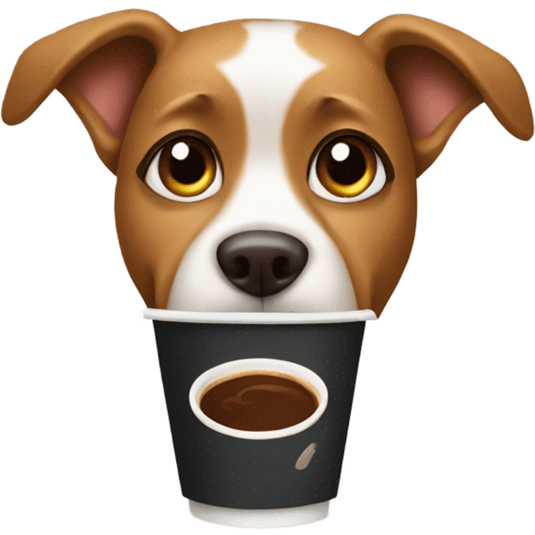 Dog with coffee emoji