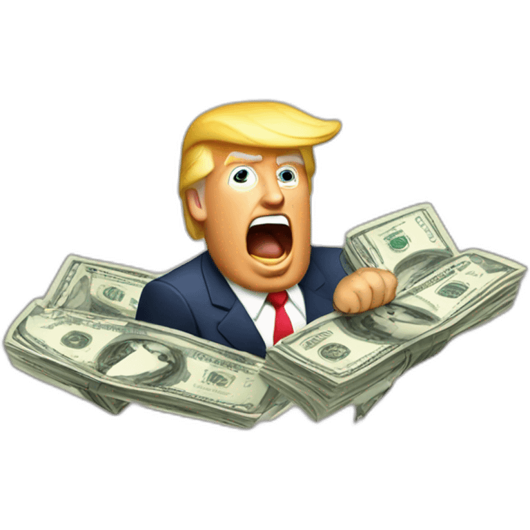 donald trump contando dinero emoji