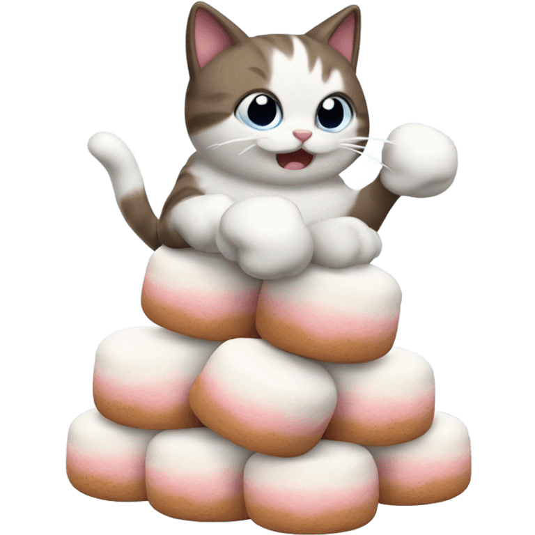 Cat eating marshmallows  emoji