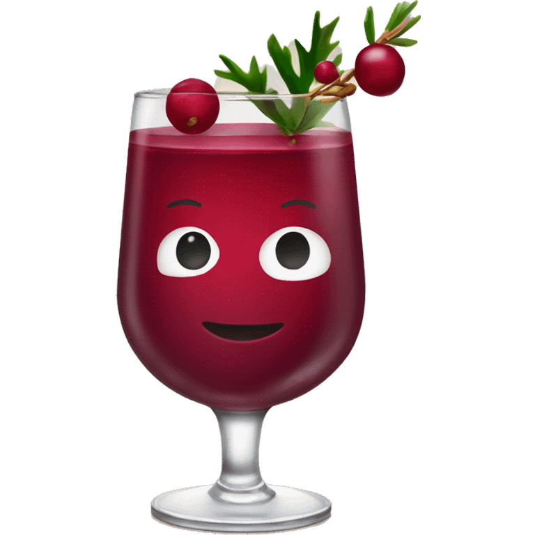 Cranberry juice with pine garnish emoji