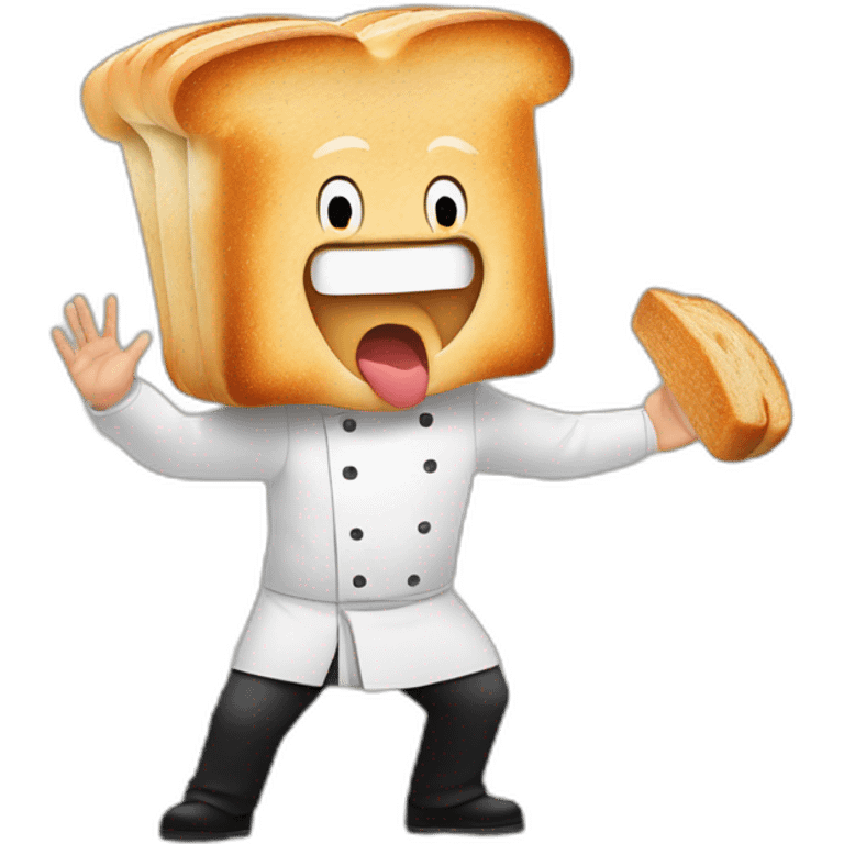 Gordon Ramsay shouting while hole to 1 piece of bread in each hand in front of him emoji