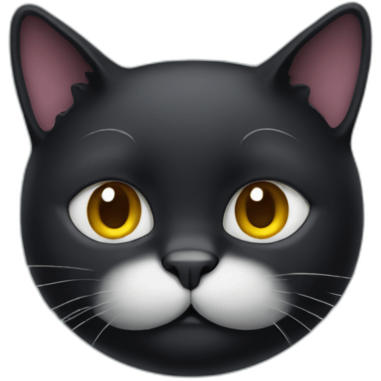 Fat black cat emoji