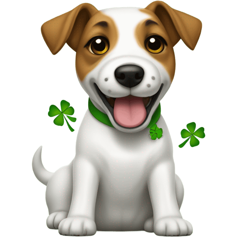 Jack Russel Terrier with Cloverleaf  emoji