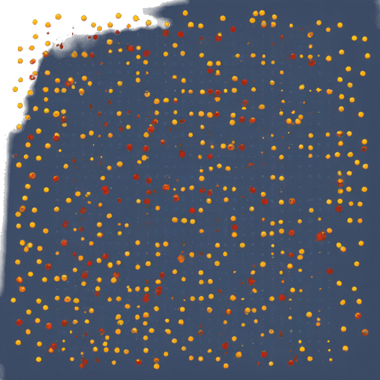 a scatter plot with an outlier emoji