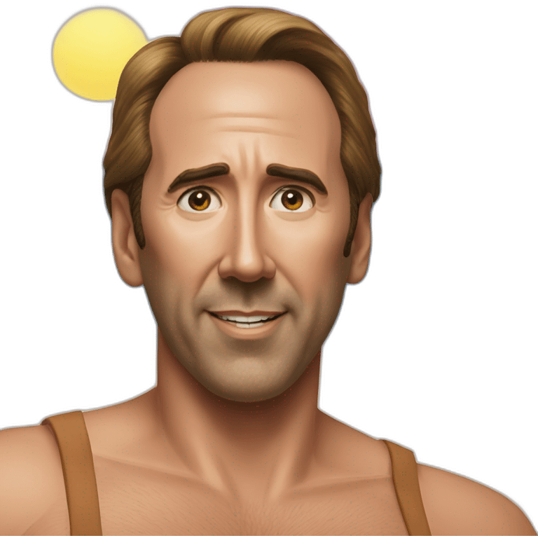 Nicholas cage in a bikini emoji