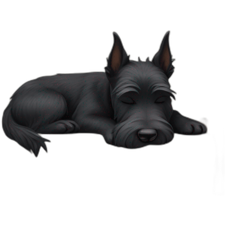 Scottish terrier sleeping emoji