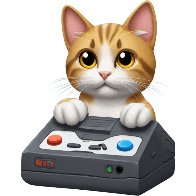 Cat playing video games emoji