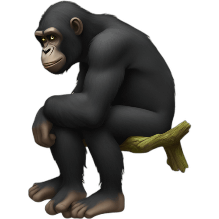 Lazy black ape person emoji