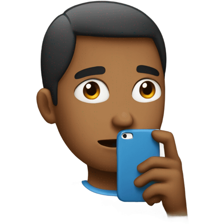 person thinking with iphone in hand emoji