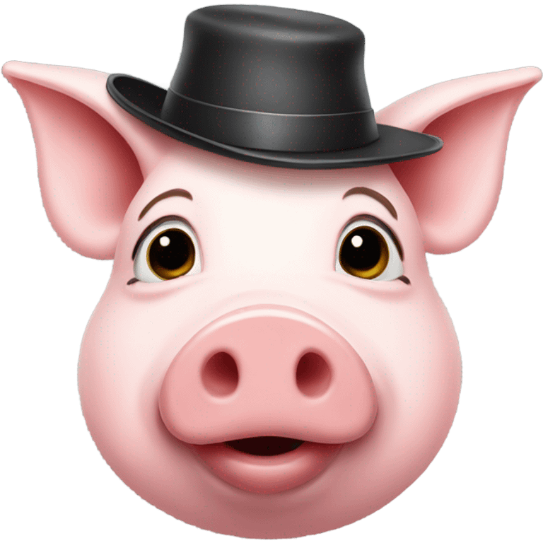 Pig wearing a hat emoji