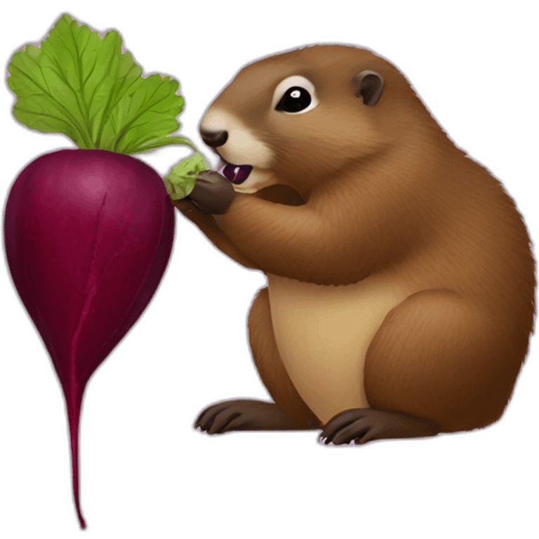 a marmot drinking a beet emoji