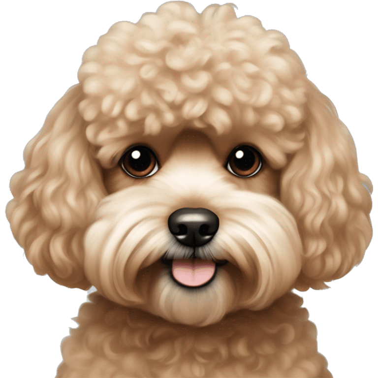 apricot-brown shih-tsu poodle portrait emoji