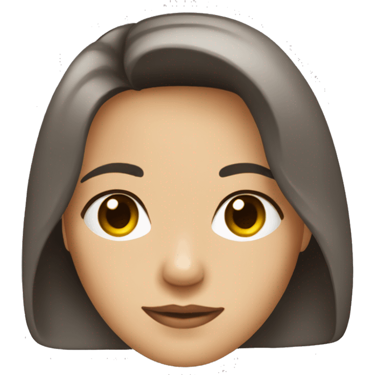 face sticker, contrasting, light, brunette woman, hazel eyes, dark hair, white t-shirt emoji