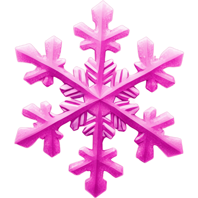 Hot pink crystallized snow flake emoji