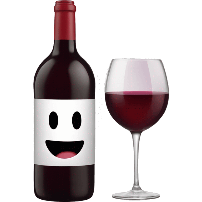 Smiley drinking bottle of wine emoji