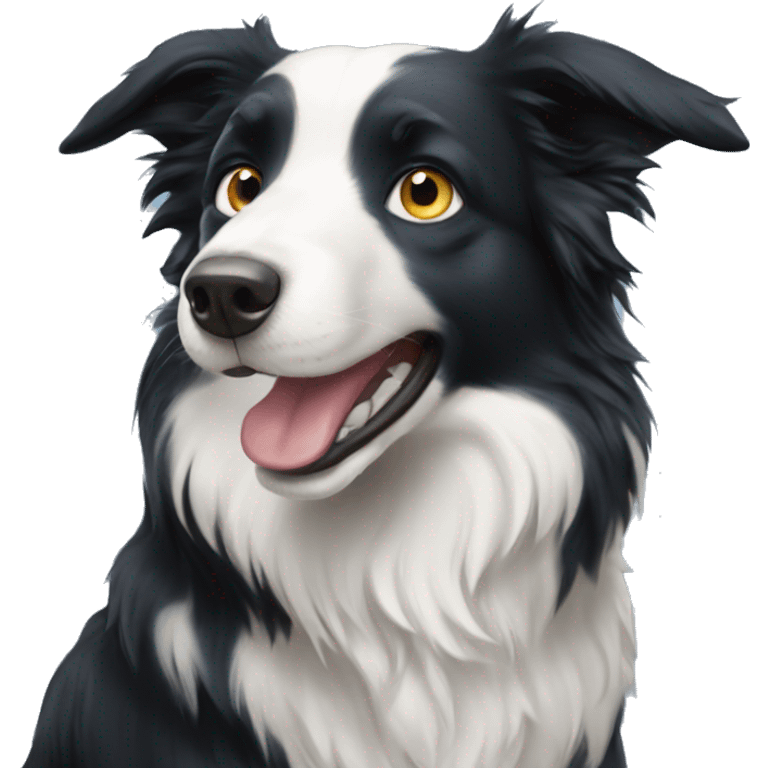 Border Collie with bluebeyes emoji