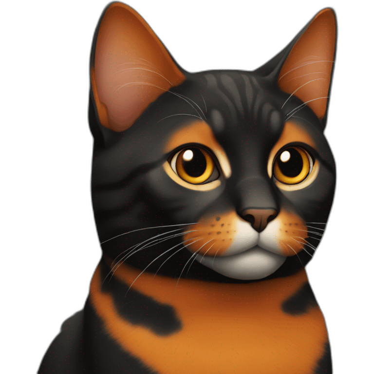 Black orange strict cat emoji