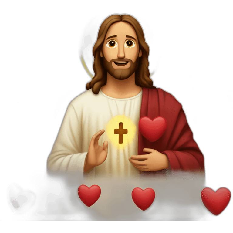 Jesus and the hearts around him emoji