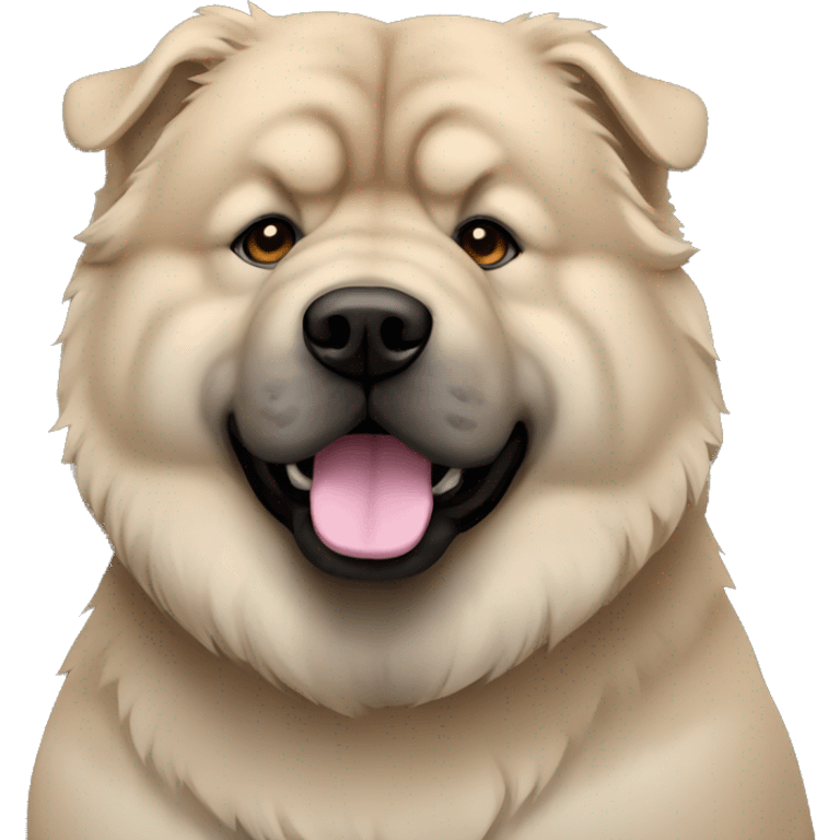 Beige grey chow-chow black muzzle emoji