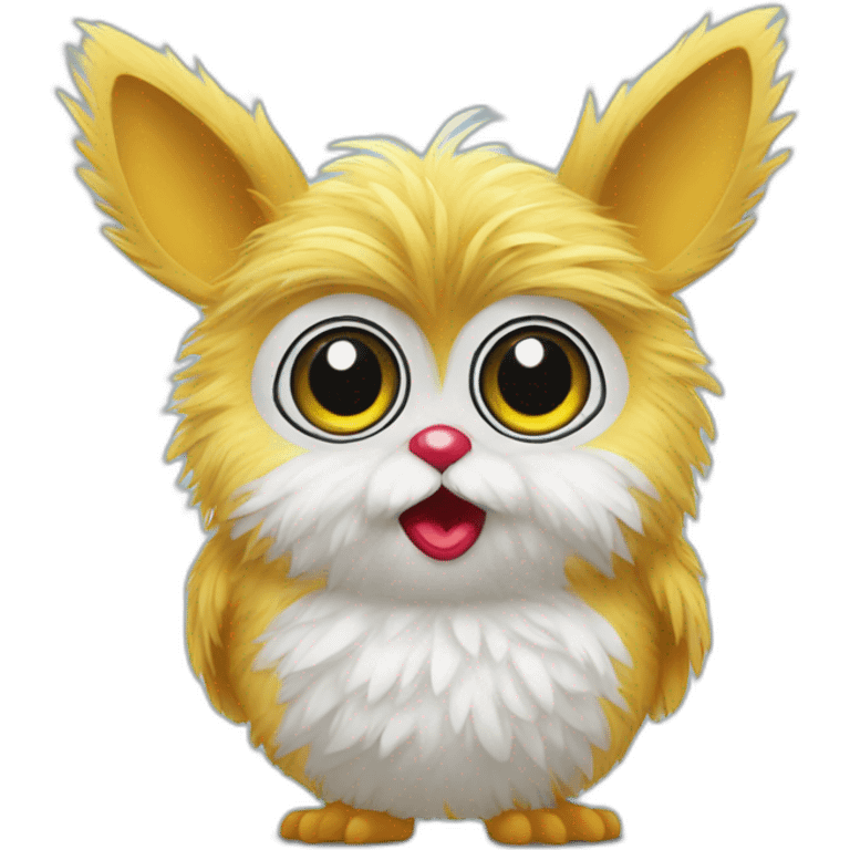 Furby give a kiss emoji