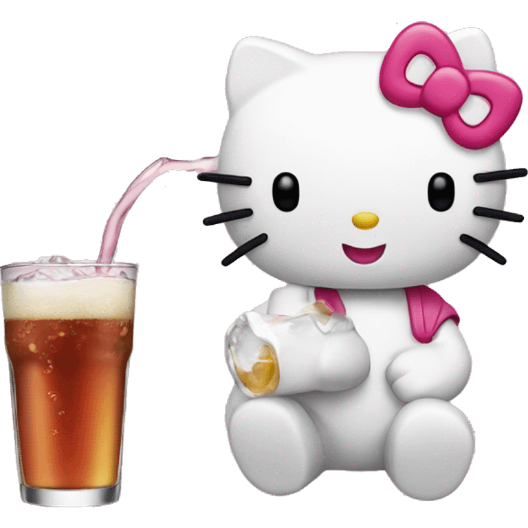 Hello kitty drinking  emoji