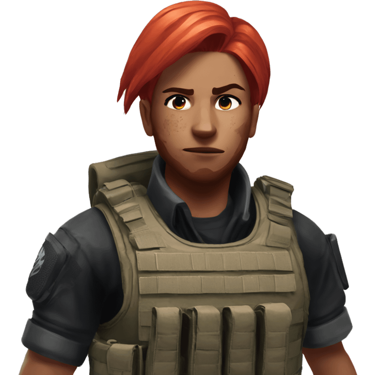 red hair play rainbow six siege emoji