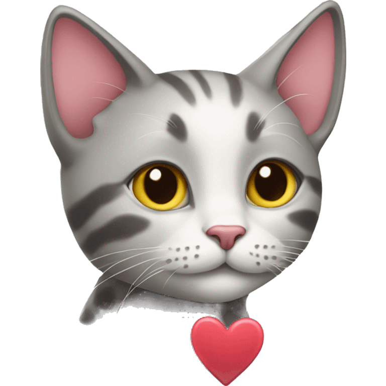 Cat with hearts emoji