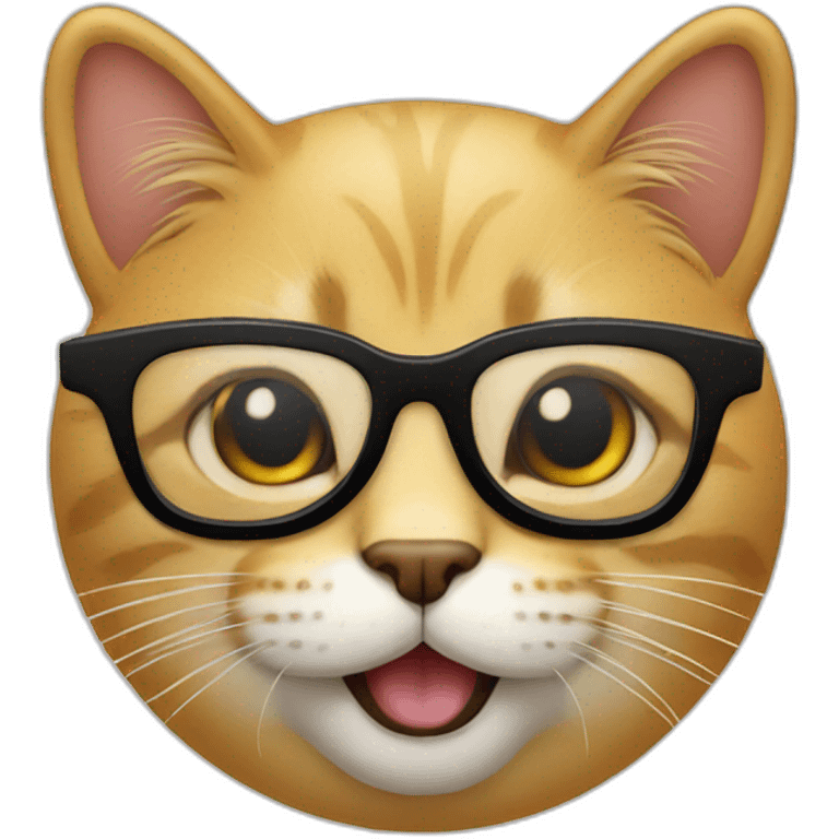 Un chat avec de lunettes de soleil emoji