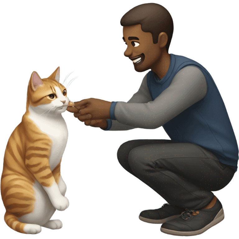 man playing cat emoji