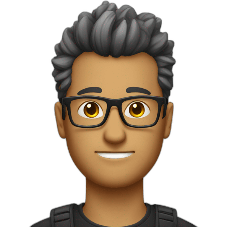 a Wheatish Complex guy wearing glasses, with a Fauxhawk hairstyle emoji